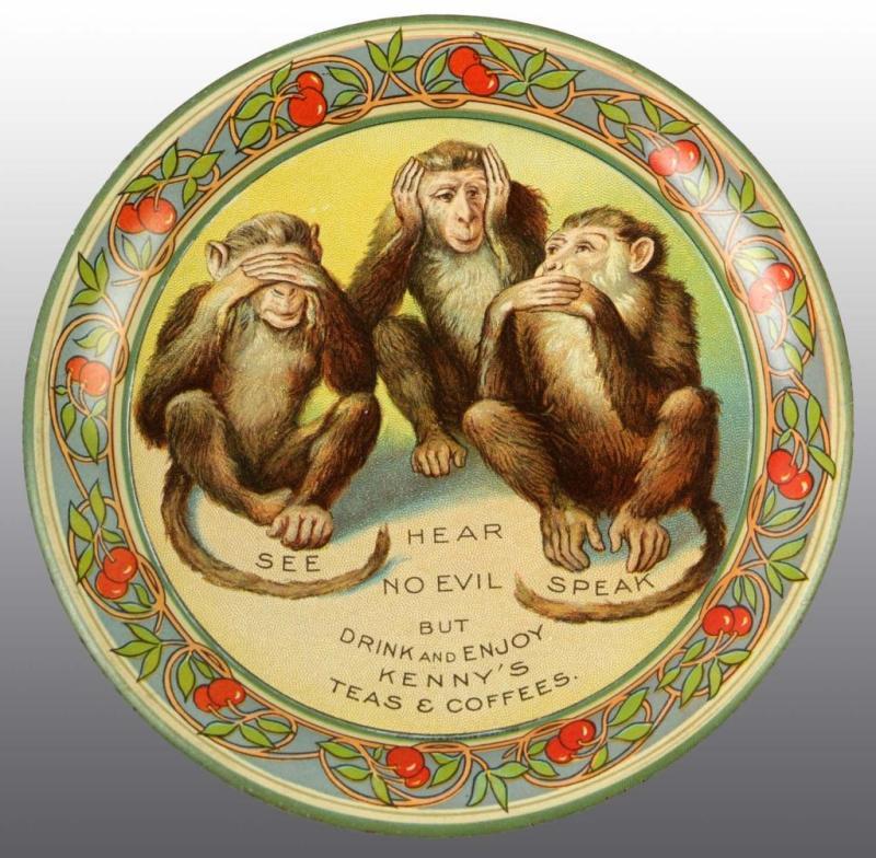 Appraisal: See Hear Speak No Evil Tip Tray Description Manufactured by