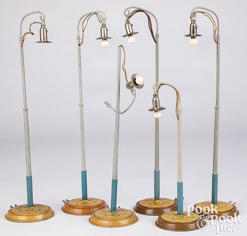 Appraisal: SIX MARKLIN STREET LIGHTSSix Marklin street lights electric lamps with