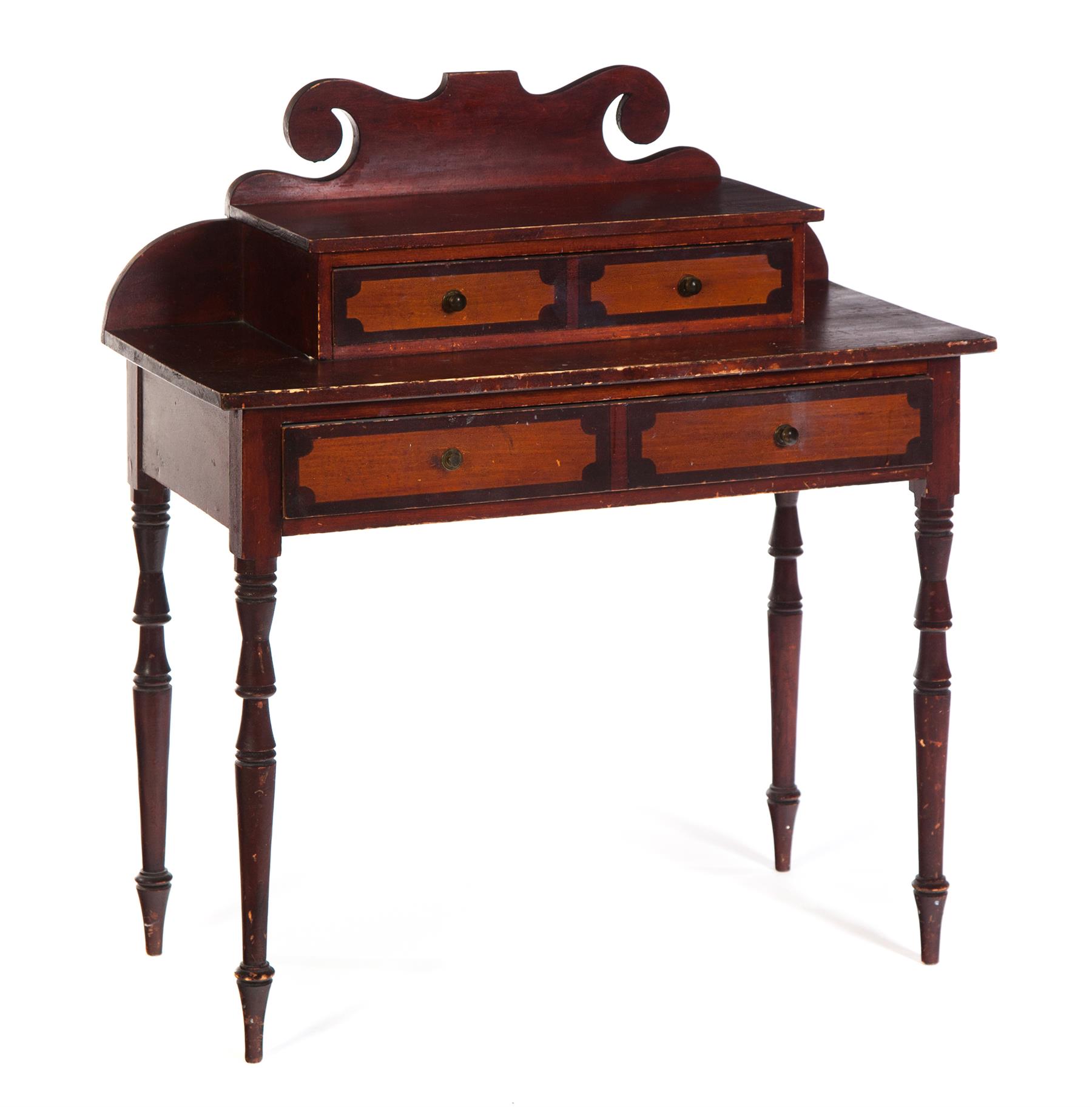 Appraisal: AMERICAN DECORATED DRESSING TABLE Probably New England nd quarter- th