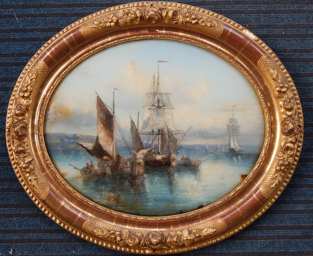 Appraisal: thC Continental School Coastal scenes with figures and fishing boats