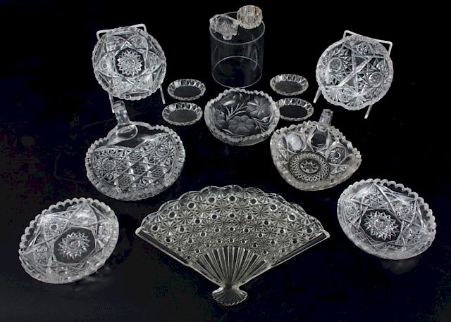 Appraisal: Cut Glass Group Fourteen pieces of cut glass to include