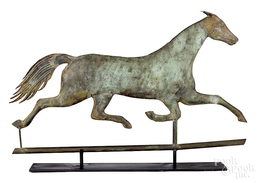 Appraisal: Swell bodied copper running horse weathervane Swell bodied copper running