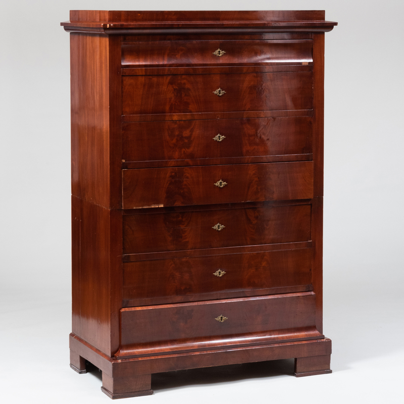 Appraisal: Biedermeier Mahogany Fall-Front Semainier ft in x x in Condition