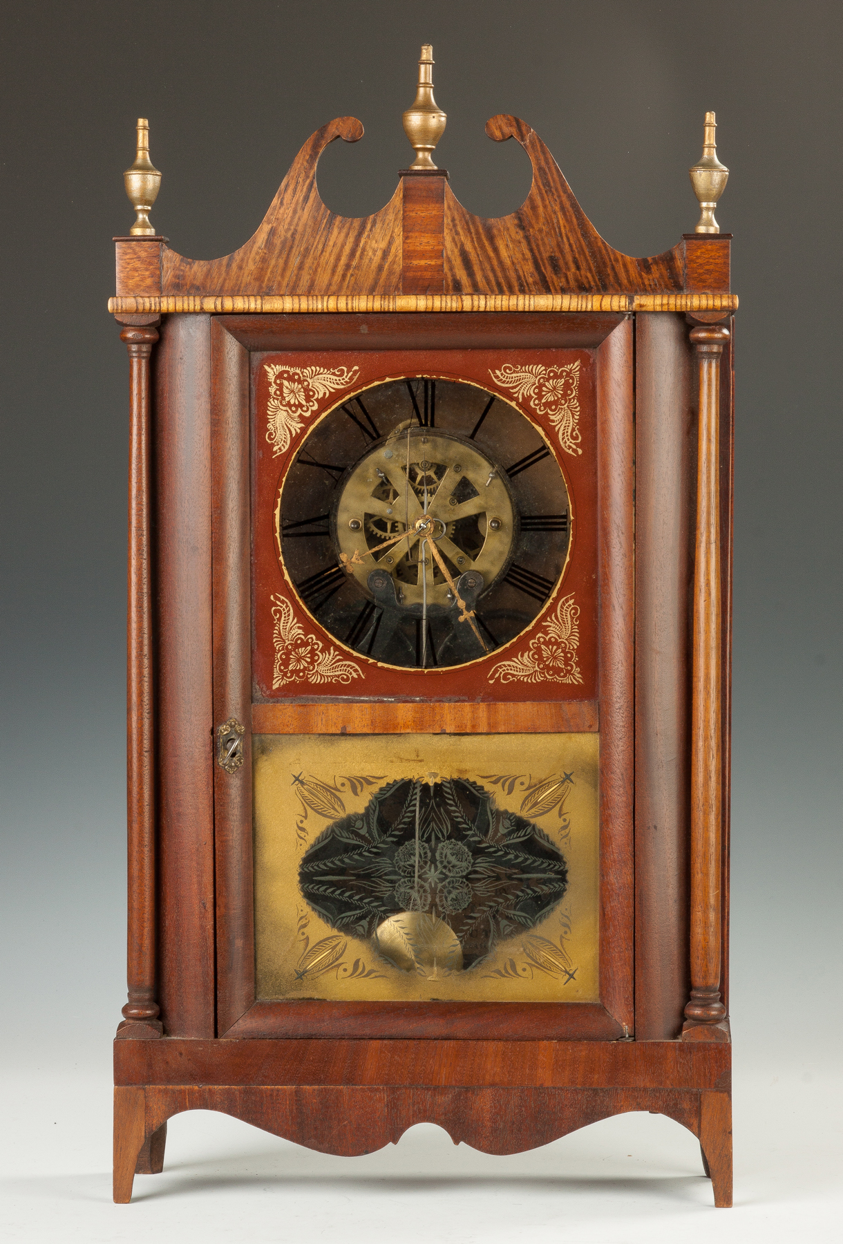 Appraisal: Joseph Ives Wagon Spring Shelf Clock Alterations to case restorations