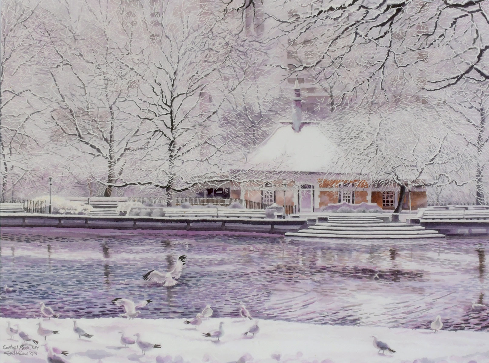 Appraisal: LEU Michael American th- st C ''Central Park NY'' Scene