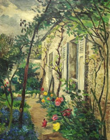 Appraisal: BOITEL Maurice Oil on Canvas Le Jardin duPeintre a Conches