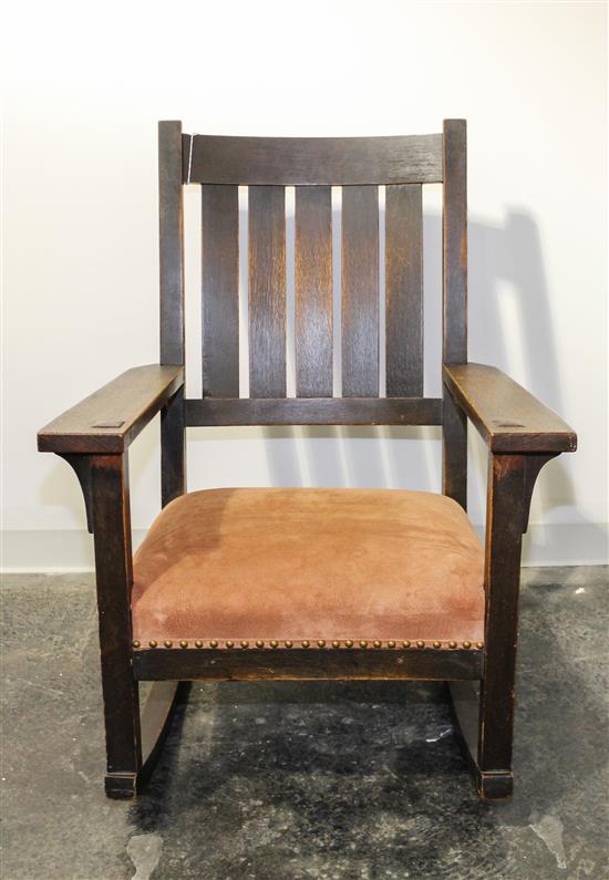 Appraisal: Sale Lot A Stickley Oak Rocking Chair Height inches -