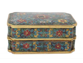 Appraisal: GILT BRONZE AND CLOISONNE ENAMEL INK BOX AND COVER PAIR