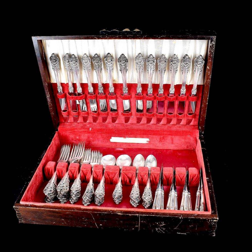 Appraisal: Wallace Grande Baroque Sixty-Five Piece Set Wallace Grande Baroque Sterling