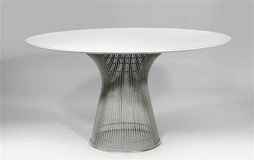 Appraisal: PLATNER WARREN DINING TABLE designed for Knoll International Chromed metal