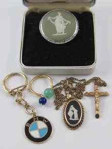 Appraisal: A mixed lot comprising a ct gold crucifix a ct