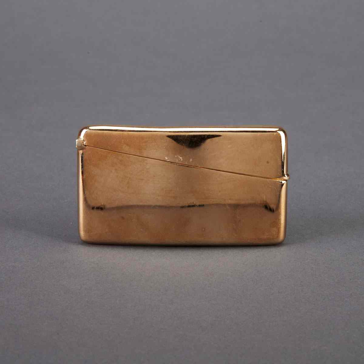 Appraisal: English Gold Curved Oblong Card Case S Blanckensee Sons Birmingham