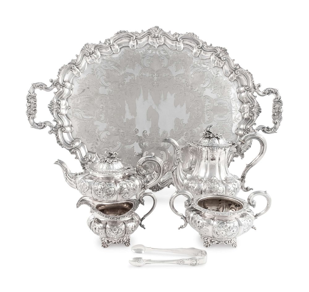 Appraisal: A Victorian Silver Four-Piece Tea and Coffee Service A Victorian