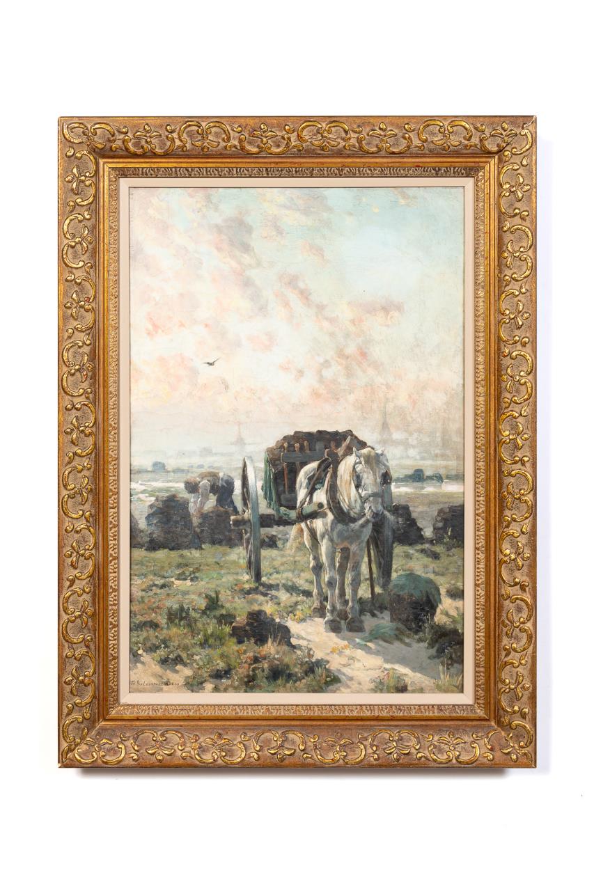 Appraisal: FRANCIS VAN LEEMPUTTEN HORSE AND CART O C Francis van