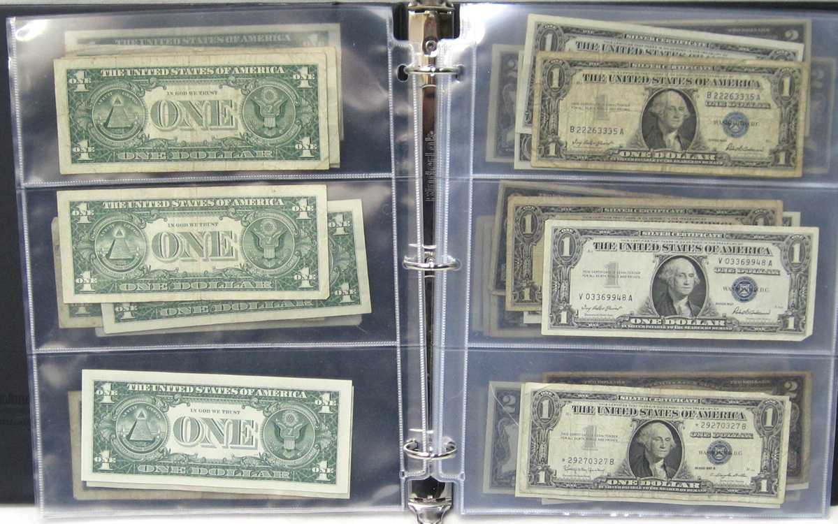 Appraisal: U S PAPER CURRENCY COLLECTION IN ALBUM silver certificates and