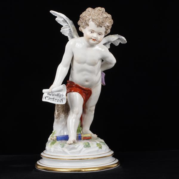 Appraisal: German porcelain figure of cupid Sitzendorf Alfred Voigt ca Underglaze