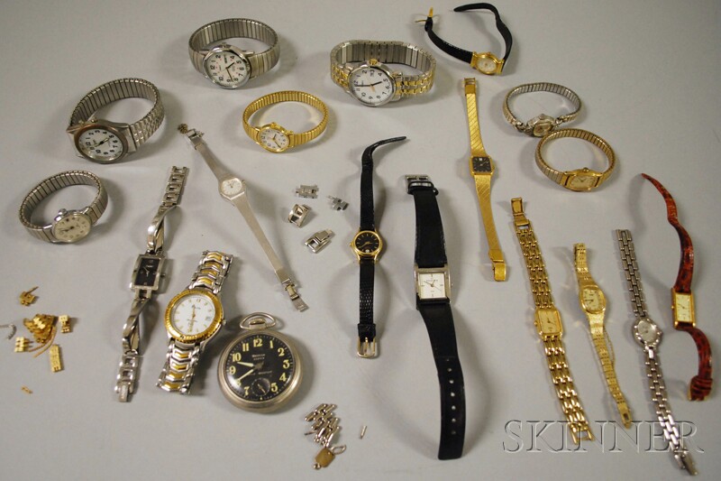 Appraisal: Large Group of Mostly Fashion Wristwatches including Bulova DKNY Wittnauer