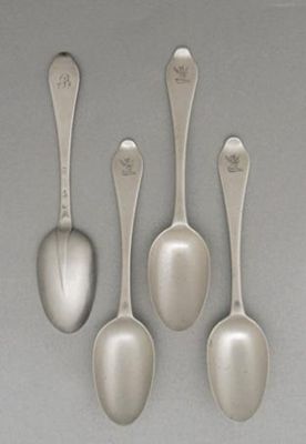 Appraisal: A set of four Queen Anne Scottish tablespoons with plain