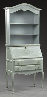 Appraisal: French Louis XV Style Polychromed Slant Front Secr French Louis