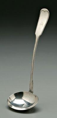 Appraisal: New Orleans coin silver ladle oval bowl fiddle and thread