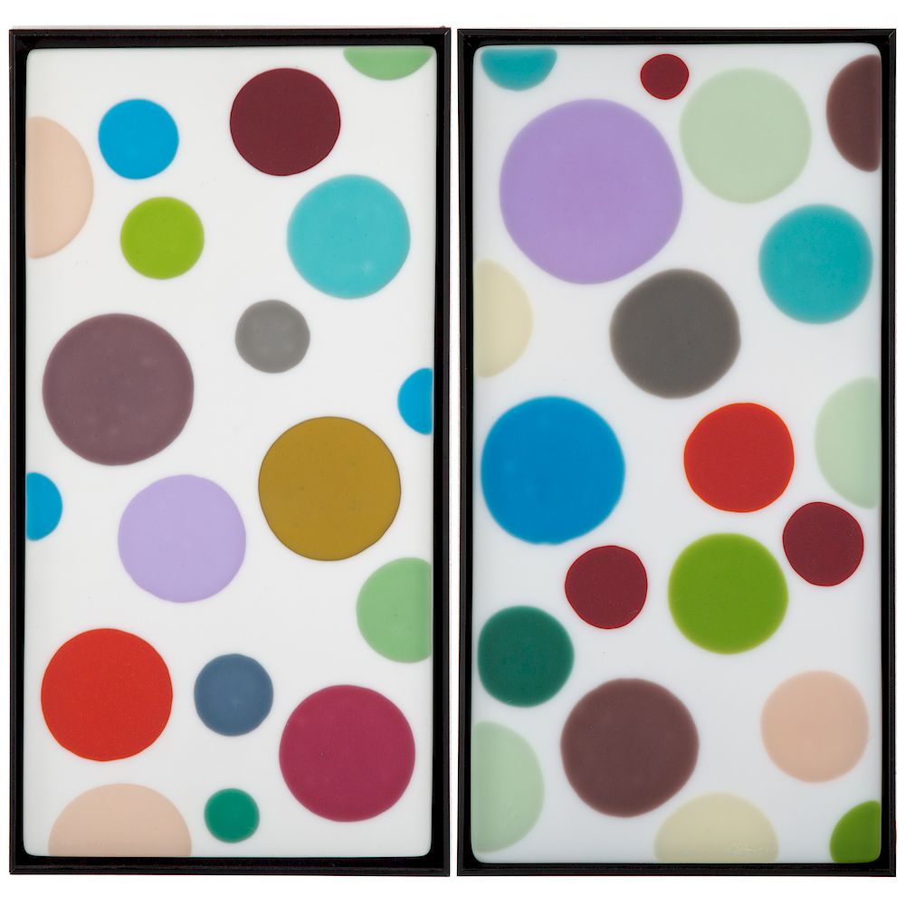 Appraisal: Richard Glenn Pair Seeing Spots American th century Fused glass