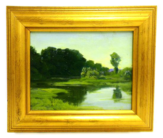 Appraisal: Robert Hogg Nisbet American - untitled summer landscape oil on