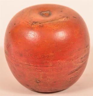 Appraisal: Apple Form Earthenware Still Bank Natural painted surface h