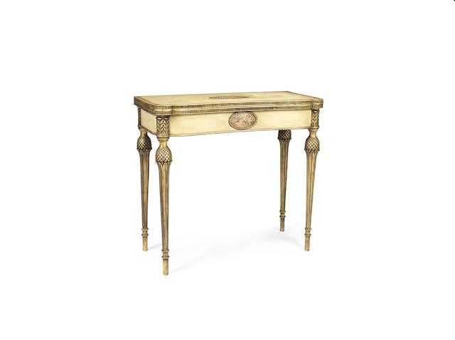 Appraisal: A late Victorian polychrome decorated and parcel gilt card table