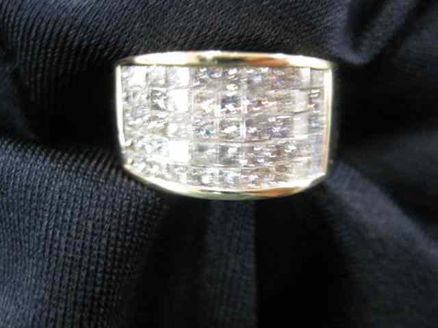 Appraisal: Diamond Ring square cut diamonds totaling carats in k yellow