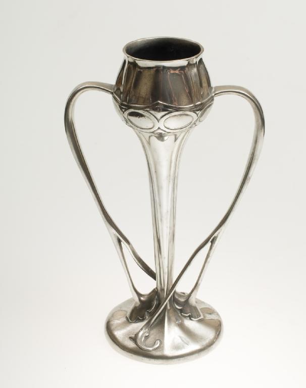 Appraisal: LIBERTY CO ENGLISH PEWTER TULIP VASE DESIGNED BY ARCHIBALD KNOX