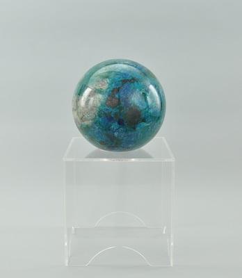 Appraisal: A Large Gemstone Sphere Possibly Chrysocolla usually intergrown with quartz