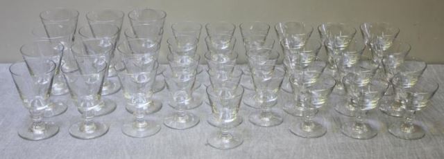 Appraisal: BACCARAT Piece Crystal Stemware Lot Includes wine goblets h aperitif