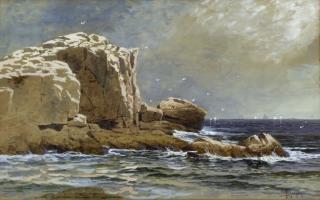 Appraisal: Alfred Thompson Bricher Seascapesigned ATBRICHER lower rightwatercolor and gouache by