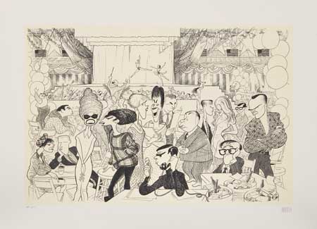 Appraisal: AL HIRSCHFELD Washington Gala Lithograph x mm x inches full