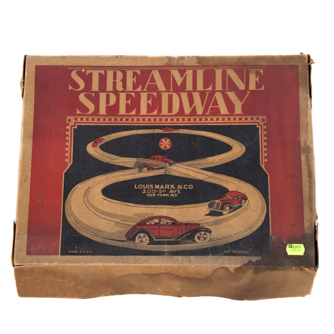 Appraisal: Marx Streamline Speedway race track set circa s includes lithographed