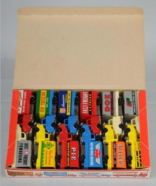 Appraisal: Case Box of Friction Truck Toys Description Japanese Various assortment