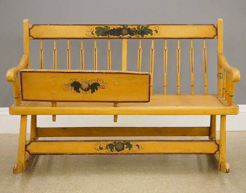 Appraisal: Mammy's bench A th century American Mammy's bench Mixed wood