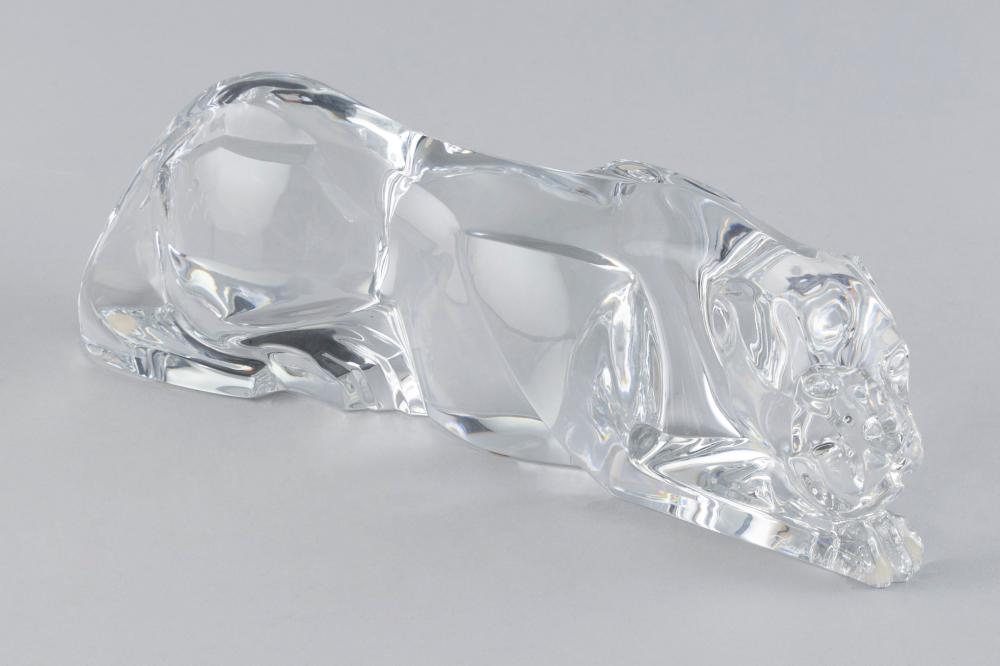 Appraisal: BACCARAT CRYSTAL FIGURE OF A RECUMBENT PANTHER Length