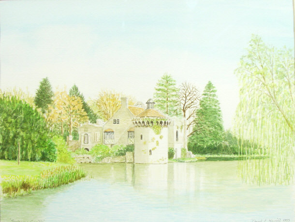 Appraisal: David F Knight Scotney Castle - Architectural watercolour signed and