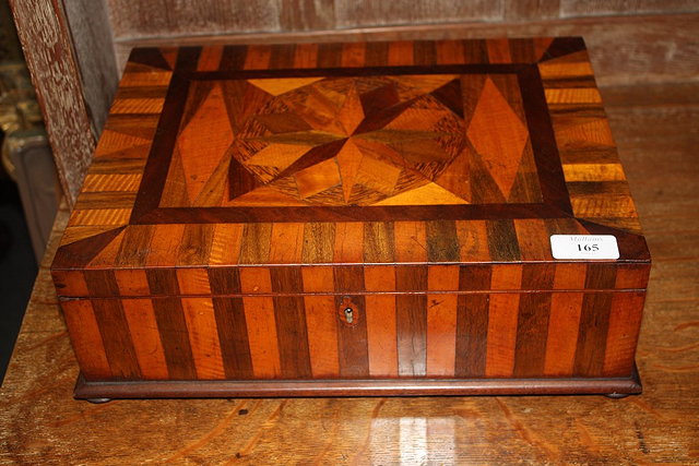 Appraisal: A SHOW WOOD POSSIBLY FROM NEW ZEALAND RECTANGULAR WORK BOX