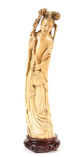 Appraisal: A tinted ivory standing beauty China th century chips minor