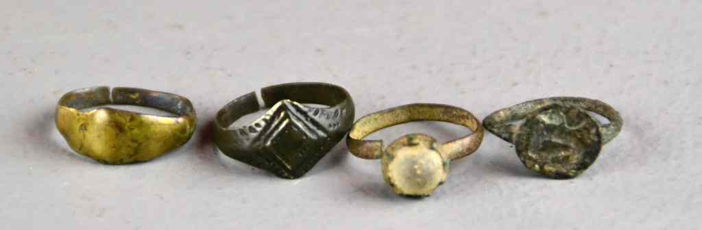 Appraisal: Medieval Bronze RingsTo include four ancient rings from the Adriatic