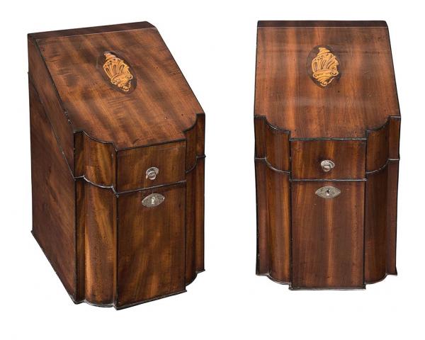 Appraisal: Pair of George III Mahogany Knife Boxes Late th century