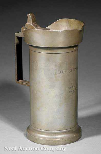 Appraisal: An Antique French Pewter Flagon th c of cylindrical form