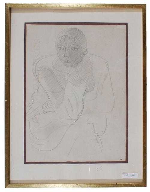 Appraisal: BARRAUD MAURICE Geneva Seated woman with head in hands Pencil