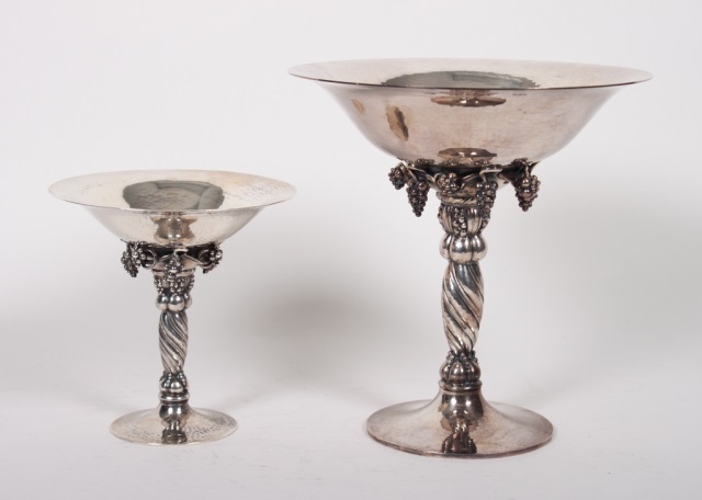 Appraisal: Two Georg Jensen sterling silver compotes in the Grape pattern