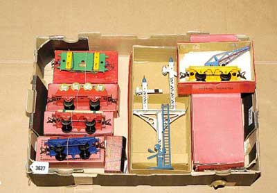 Appraisal: Hornby O Gauge Pre-war -wheel Goods Rolling Stock and Accessories