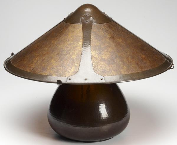 Appraisal: AURORA STUDIOS MICHAEL ADAMS Table lamp its hammered copper base