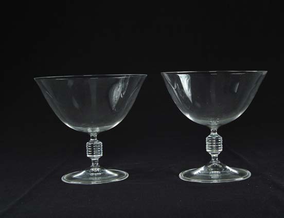 Appraisal: PAIR OF ORREFORS COMPOTES Beautiful delicately blown crystal compotes have