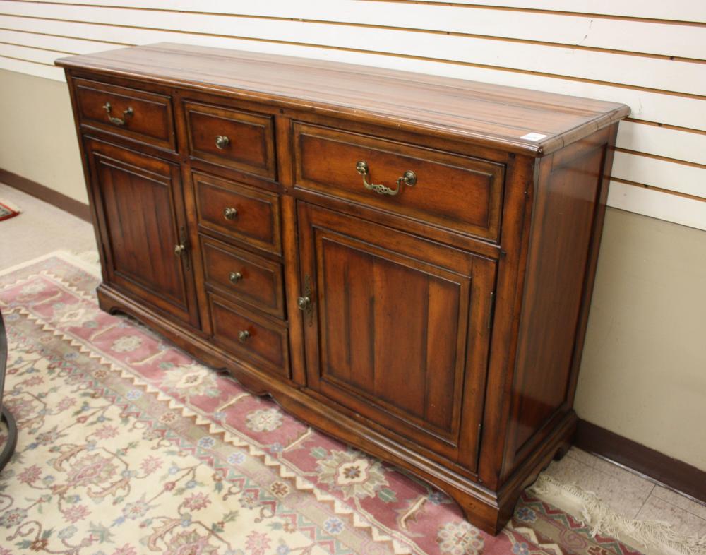 Appraisal: COUNTRY FEDERAL STYLE BUFFET having six drawers and two cabinet